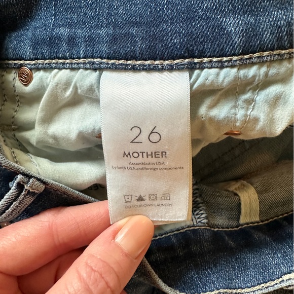 MOTHER The Insider High Rise Crop Step Fray Bootcut Jeans Dancing on Coals 26 - Picture 7 of 7